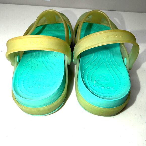 Crocs Carlie Mary Women’s Size 6 Jelly Translucent Clogs Sling back Sandals - Picture 4 of 6